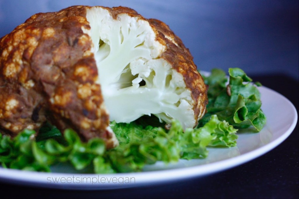 Whole Roasted Cauliflower (gf, low fat)