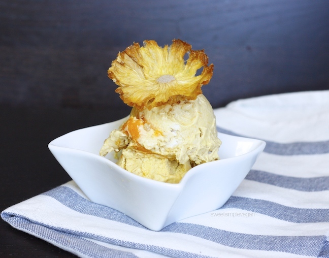 Raw Mango Ice Cream + Homemade Pineapple Flowers4