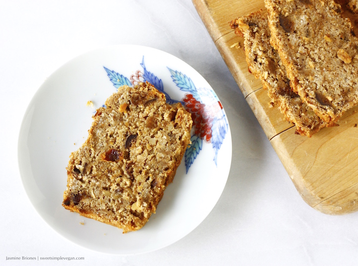 One Bowl Vegan Holiday Fruit Bread (gluten- and refined sugar-free)