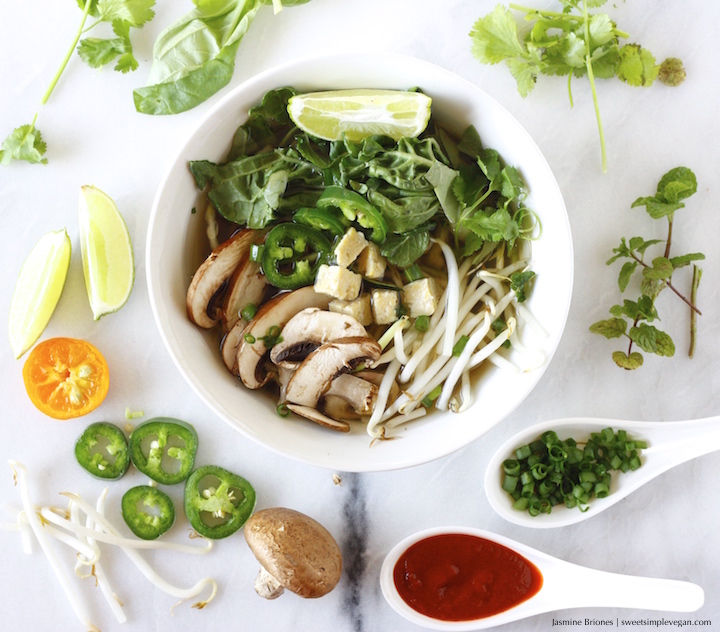 Vegan Zucchini Noodle Pho w/ Homemade Broth (hclf, gf)