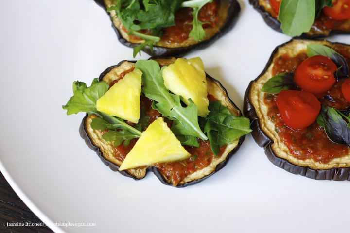 Eggplant Pizzas w/ Homemade Raw Marinara Sauce